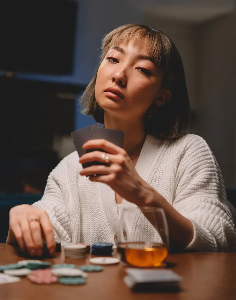 Woman struggling with Gambling Addiction