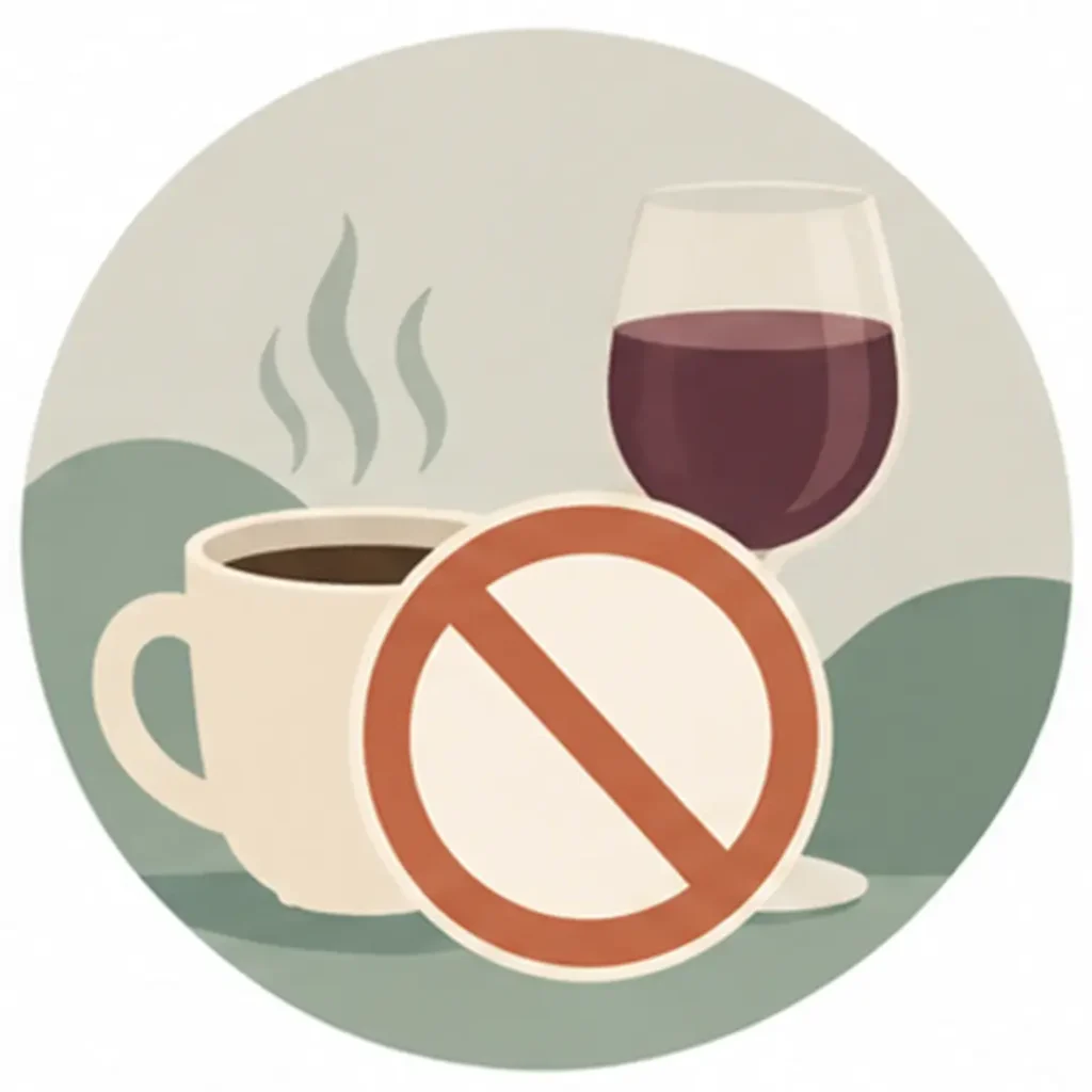 Reduce Caffeine and alcohol